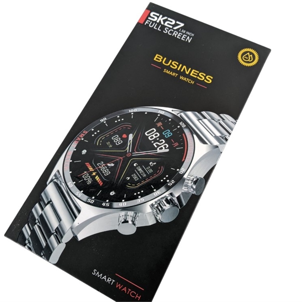 SK81 Full Screen Silver Business Smart Watch for Men